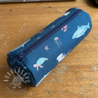 Bavlněná látka Sea life petrol digital print