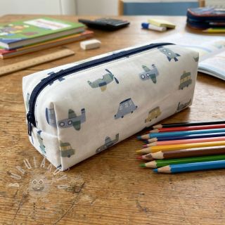 Bavlněná látka Vehicles white