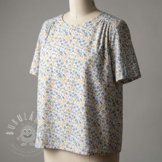 Bavlněná látka Fine flowers blue