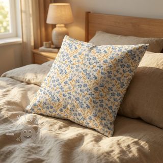 Bavlněná látka Fine flowers blue