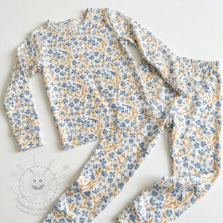 Bavlněná látka Fine flowers blue