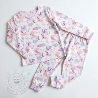 Bavlněná látka Unicorns love white