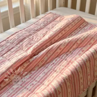 Bavlněná látka Fine flowers STRIPE pink