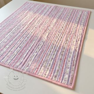 Bavlněná látka Fine flowers STRIPE purple