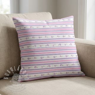 Bavlněná látka Fine flowers STRIPE purple