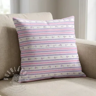 Bavlněná látka Fine flowers STRIPE purple