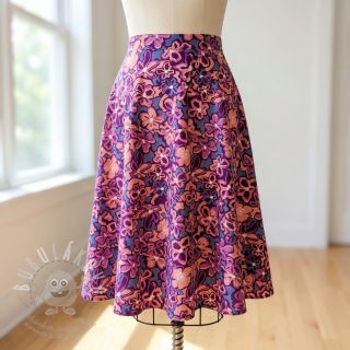 Viskóza STRETCH Flowers Junie purple
