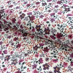 Úplet Flowers fuchsia digital print ORGANIC