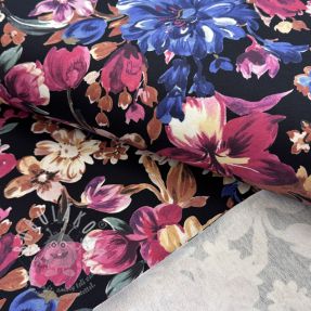 Teplákovina Flower Luna black digital print