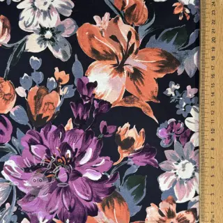 Teplákovina Flower Luna navy digital print
