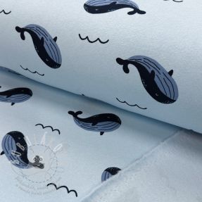 Teplákovina počesaná JOGGING Whales blue