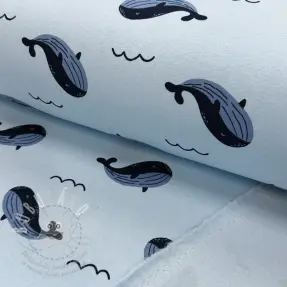 Teplákovina počesaná JOGGING Whales blue