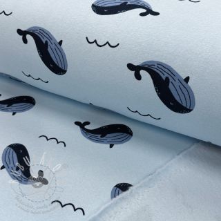 Teplákovina počesaná JOGGING Whales blue