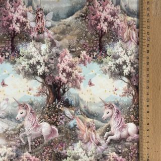 Teplákovina počesaná Fairy tales digital print