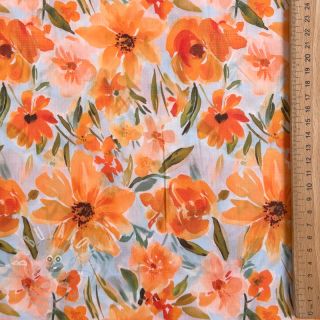 Bavlněná látka VOILE Sarah flowers digital print