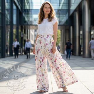 Bavlněná látka VOILE Emily flowers digital print