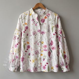 Bavlněná látka VOILE Emily flowers digital print