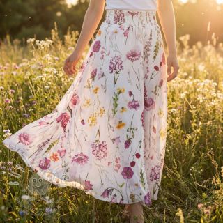 Bavlněná látka VOILE Emily flowers digital print