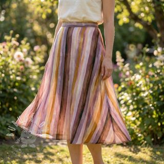 Viskóza RADIANCE Stripes lavender digital print