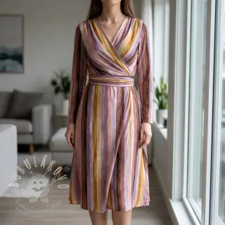 Viskóza RADIANCE Stripes lavender digital print