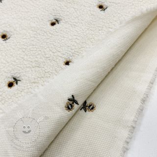 Kabátovina TEDDY JACQUARD EMBROIDERY Sunflower