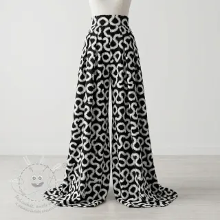Viskóza STRETCH Abstract black