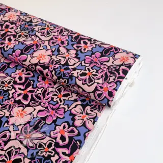 Viskóza STRETCH Flowers Junie black