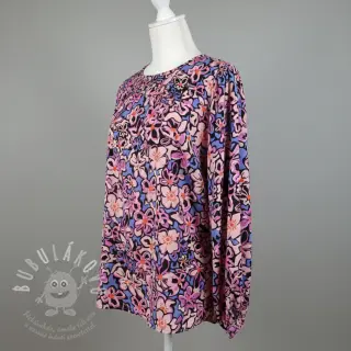 Viskóza STRETCH Flowers Junie black