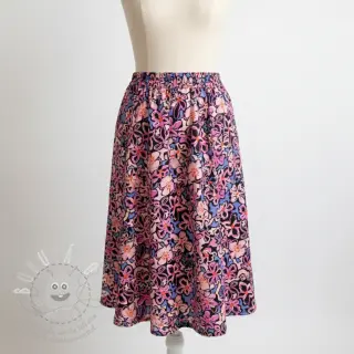 Viskóza STRETCH Flowers Junie black