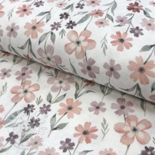 Dvojitá gázovina/mušelín Flowers Jana digital print