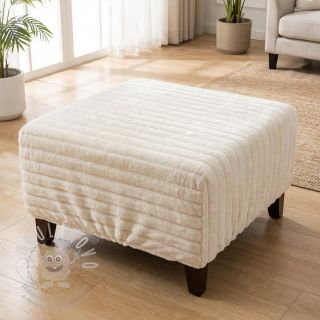 Umělá kožešina Stripes Luxe ecru