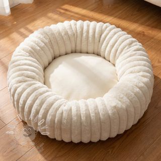 Umělá kožešina Stripes Luxe ecru