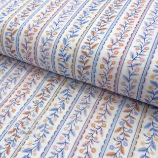 Dvojitá gázovina/mušelín Leaves in stripes digital print ORGANIC