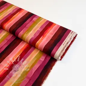 Viskóza RADIANCE Stripes burgundy digital print
