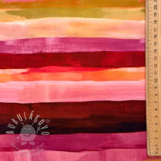 Viskóza RADIANCE Stripes burgundy digital print