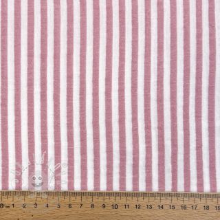 Dvojitá gázovina/mušelín YARN DYED Summer stripe rose