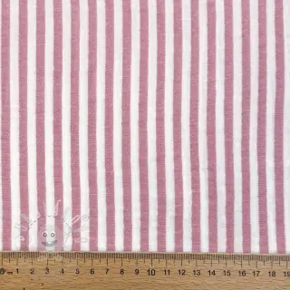 Dvojitá gázovina/mušelín YARN DYED Summer stripe rose