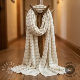Pletenina jacquard LUREX ecru
