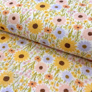 Dvojitá gázovina/mušelín Flowers Hot summer digital print