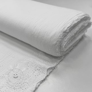 Dvojitá gázovina/mušelín BORDER Helene white