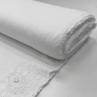 Dvojitá gázovina/mušelín BORDER Helene white