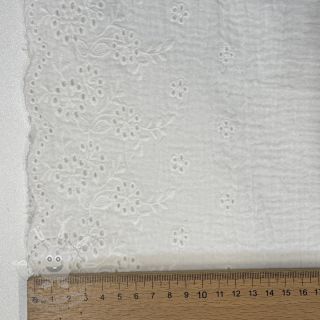 Dvojitá gázovina/mušelín BORDER Helene white