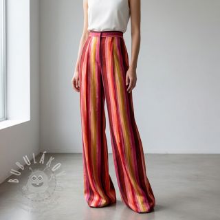 Viskóza RADIANCE Stripes burgundy digital print