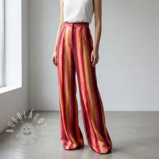 Viskóza RADIANCE Stripes burgundy digital print