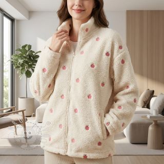 Kabátovina TEDDY JACQUARD EMBROIDERY Patches