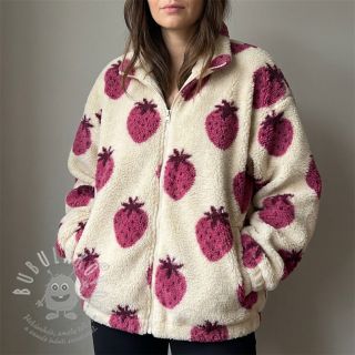 Kabátovina TEDDY JACQUARD Strawberries