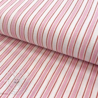 Dvojitá gázovina/mušelín YARN DYED Stripe in stripe pink