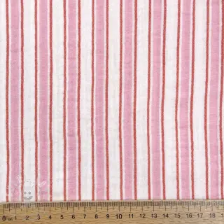 Dvojitá gázovina/mušelín YARN DYED Stripe in stripe pink