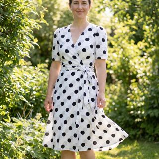 Viskóza RADIANCE Polka BIG dot white