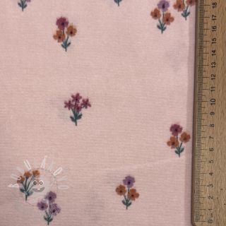 Bavlněná látka FLANNEL Flowers light pink